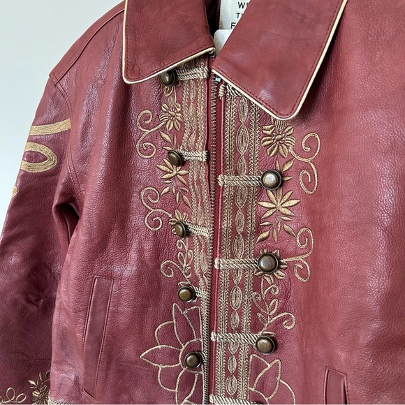 Free People We The Free Lana Leather Jacket in Brick Wall - Picture 14 of 16